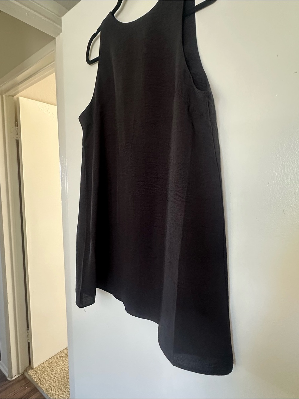 Black Swing Dress | Size Large | Minimalist Sleeveless Shift Dress - Picture 2 of 7